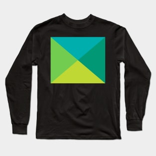 Green Shade Decent Geometrical Pattern Long Sleeve T-Shirt